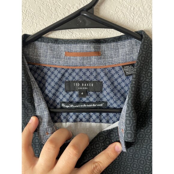 Ted Baker Men's Button Down Size 6 Collared Printed - Picture 2 of 3